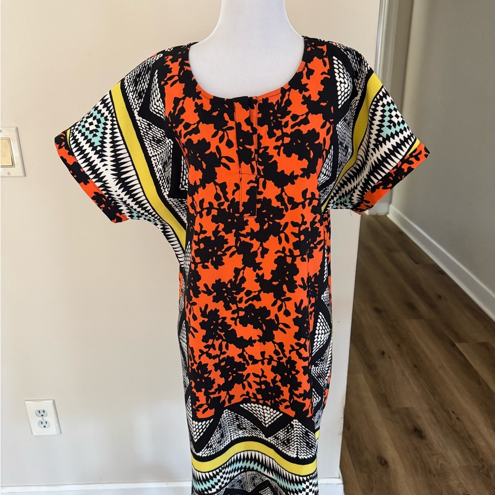 Uncle Frank Orange and Black Patterned Tunic
